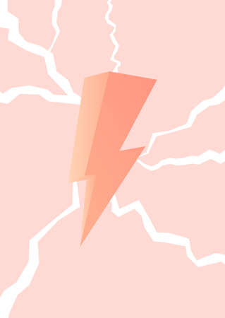 Lighting bolt, abstract background, poster design template, vector illustrationのイラスト素材