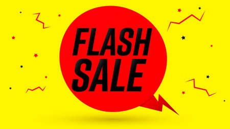 Flash Sale, discount poster design template. Promotion banner for shop or online store, special offer, vector illustration.のイラスト素材