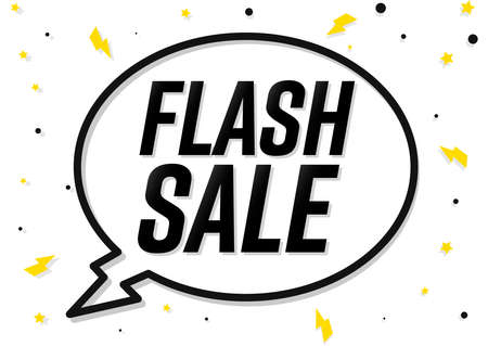 Flash Sale, discount poster design template. Promotion banner for shop or online store, special offer, vector illustration.のイラスト素材
