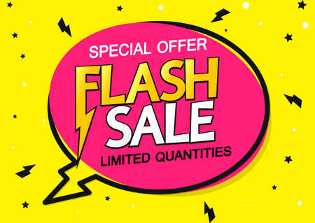 Flash sale, discount poster design template. Promotion banner for shop or online store