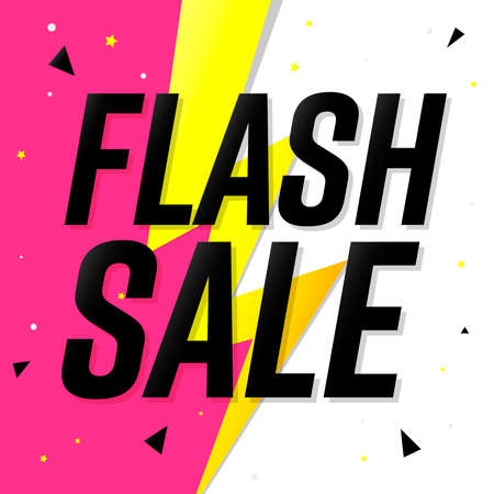 Flash sale, discount poster design template. Promotion banner for shop or online store