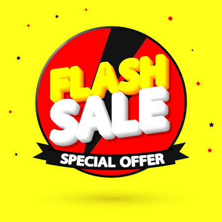 Flash Sale, discount poster design template, special offer, spend up and save more, promotion banner, end of seasonのイラスト素材