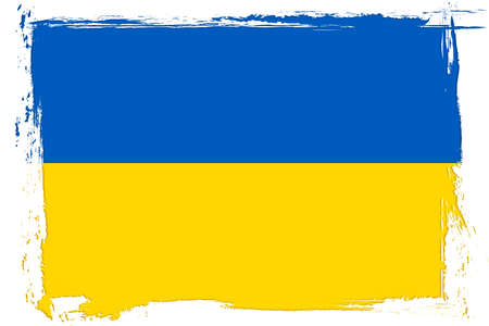 Flag of Ukraine, banner with grunge brushのイラスト素材