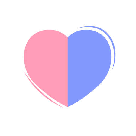 Heart icon, flat graphic design template, love sign, Valentines Day symbol, vector illustrationのイラスト素材