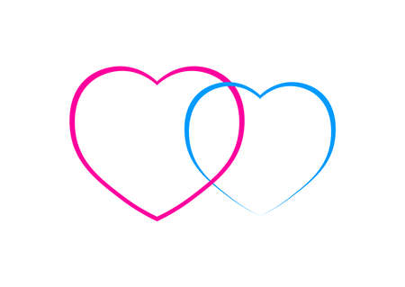 Heart icon, flat graphic design template, love sign, Valentines Day symbol, vector illustrationのイラスト素材