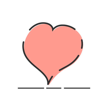 Heart icon, flat graphic design template, love sign, Valentines Day symbol, vector illustrationのイラスト素材