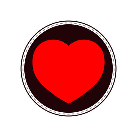 Heart icon, flat graphic design template, love sign, Valentines Day symbol, vector illustrationのイラスト素材