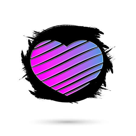 Heart icon, flat graphic design template, love sign, Valentines Day symbol, vector illustrationのイラスト素材