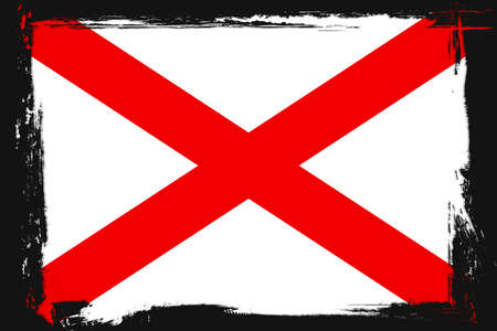 North Ireland flag, banner with grunge brushのイラスト素材