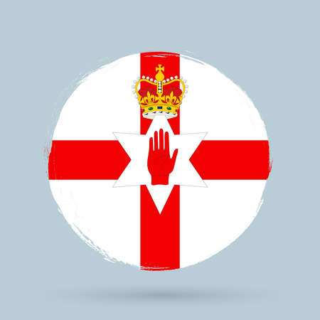 North Ireland flag, banner with grunge brushのイラスト素材