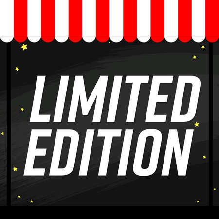 Limited edition. Promo poster design template, vector illustration. Advertising banner for shops and...