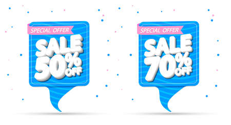 Sale banners design template, discount tags, app icons, vector illustration