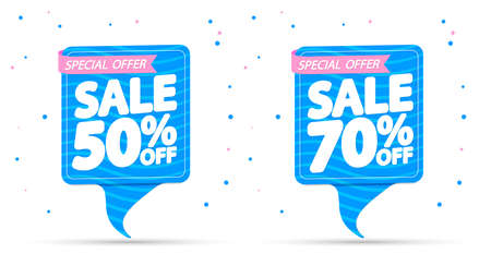 Sale banners design template, discount tags, app icons, vector illustrationのイラスト素材