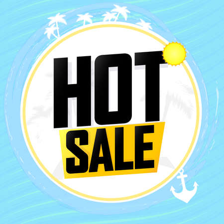 Hot sale, discount poster design template. Promotion banner for shop or online store, vector illustration.のイラスト素材