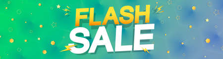 Flash Sale, web banner design template, discount horizontal poster, special offer, spend up and save more, illustrationの写真素材
