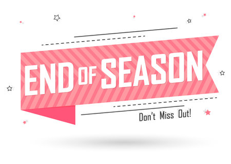 end of season. Sale banner design template, discount tag. Promotion poster for shop or online store, vector illustration.のイラスト素材