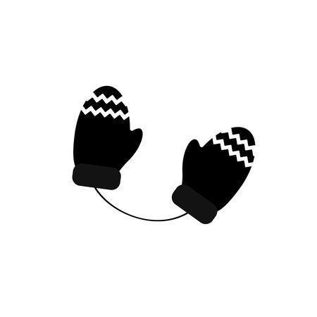 Winter mittens icon, Christmas isolated symbol, Xmas graphic design template, vector illustrationのイラスト素材