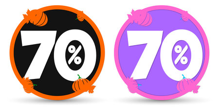 Autumn Sale up to 70% off, poster design template, season best offer. Discount banner for online shop, vector illustration.のイラスト素材