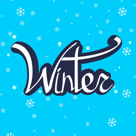 Winter. Hand drawn lettering. vector illustration for your design.のイラスト素材