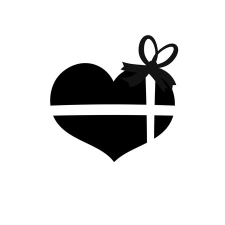 Heart with bow icon. Flat vector illustration for web designのイラスト素材