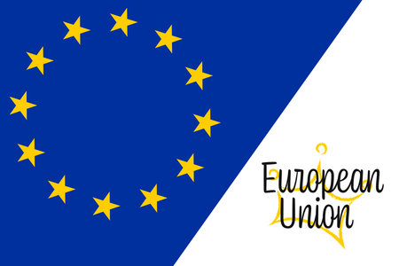 European Union flag. EU flag background. Vector illustration EPS10.のイラスト素材