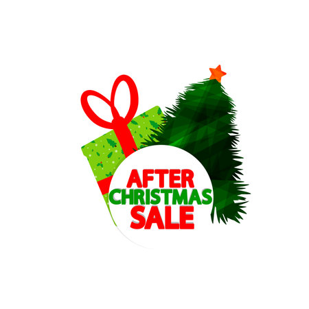 After Christmas sale banner design template, discount tag, special offer, vector illustrationのイラスト素材