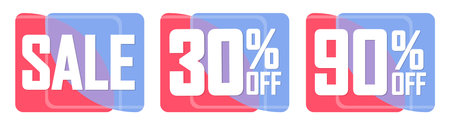 Set Sale banners design template, discount tags, vector illustrationのイラスト素材