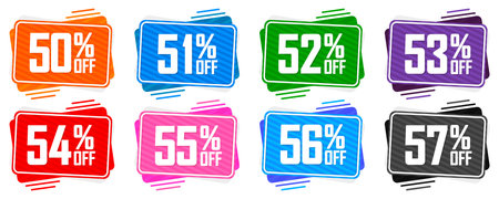 Sale banners design template, set discount tags, special offer, vector illustration