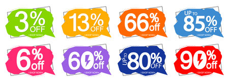 Set Sale banners design template, discount tags, special offer, vector illustration