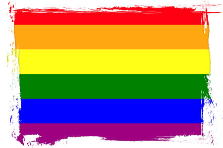 Grunge LGBT Flag. brushstroke. design element. vector illustration.のイラスト素材
