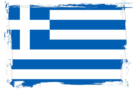 Grunge Greece flag. vector illustration. Grunge effect can be cleaned easily.のイラスト素材