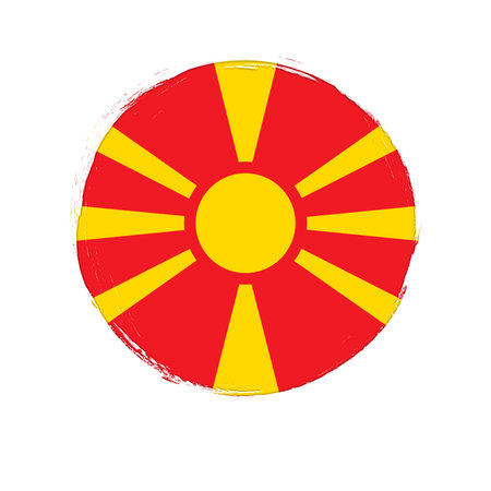 Flag of Macedonia in grunge style on a white background. vector illustration.のイラスト素材