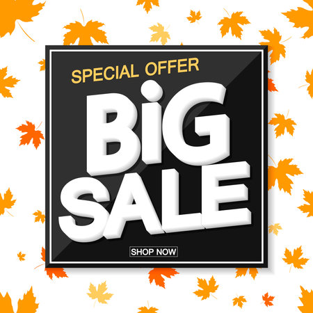 Big sale banner template design, Big sale special offer. end of season special offer banner. vector illustration.のイラスト素材