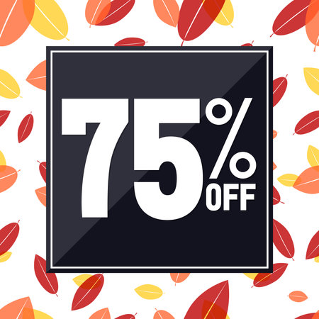 Sale 75% off, discount banner design template, vector illustrationのイラスト素材