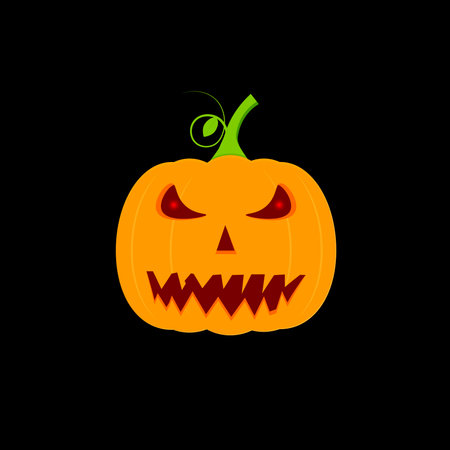 Halloween pumpkin vector icon isolated on black background. Jack o Lanternのイラスト素材