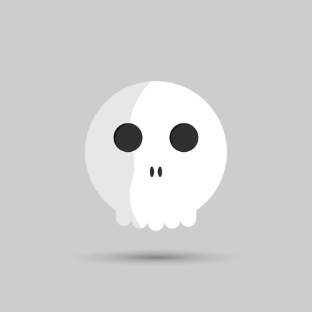 Skull icon on gray background. vector illustration. Eps 10.のイラスト素材