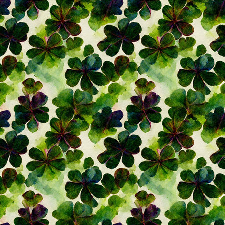 Seamless pattern with clover, AI-Generated Imagesの素材