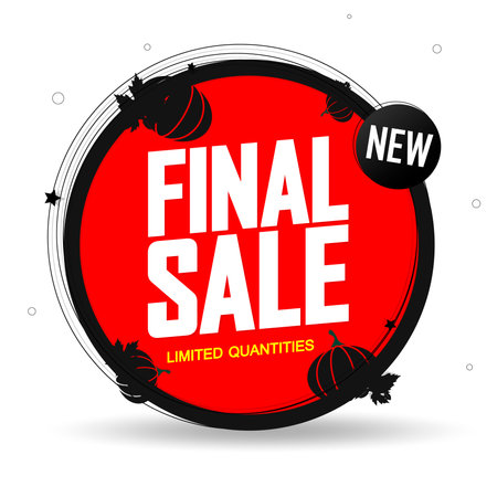 Final Sale, banner design template, discount tag, spend up and save more, vector illustrationのイラスト素材