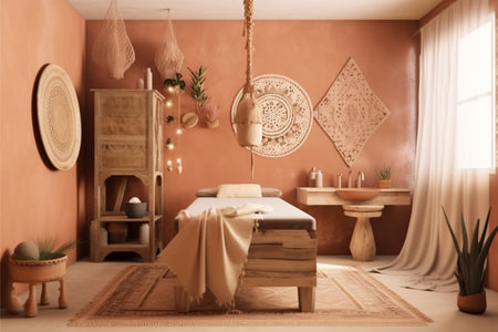 Interior of a luxury spa resort. AI-generated imagesの素材