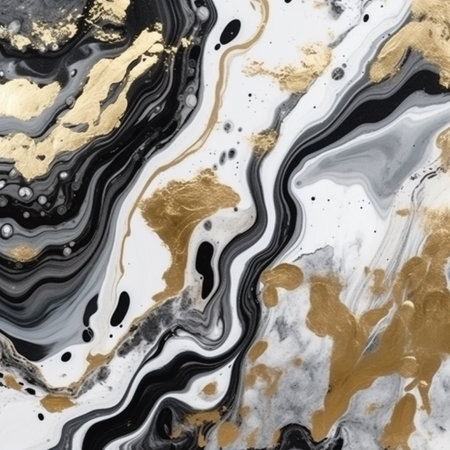 Marble abstract acrylic background. Marbling artwork texture. Agate ripple pattern. Gold powder.の素材