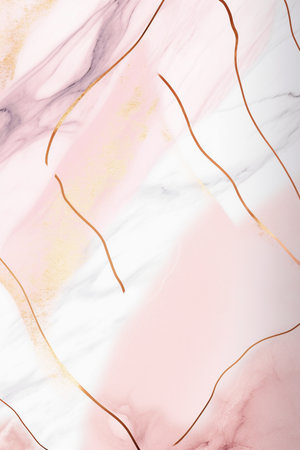 Pink marble texture background with gold veins and glitter. High resolution photo.の素材