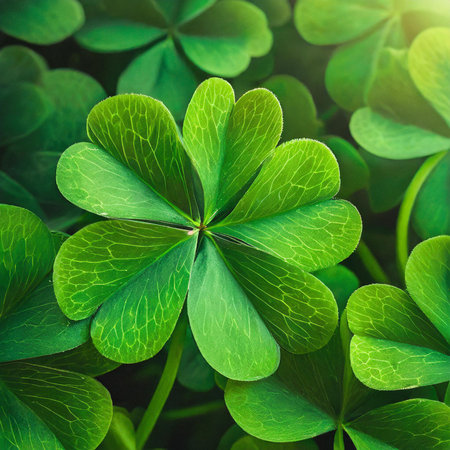 Clover leaves background. St.Patrick's Day. Nature backgroundの素材