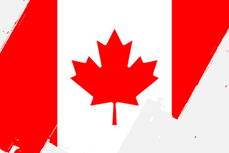Flag of Canada in grunge style. Vector illustration. Grunge effect can be cleaned easily.のイラスト素材