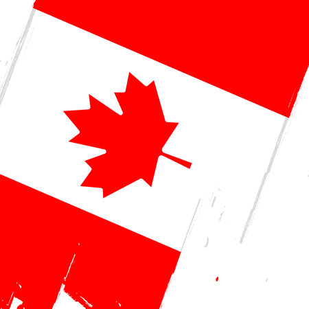 Flag of Canada with old texture. Vector illustration. Grunge style.のイラスト素材