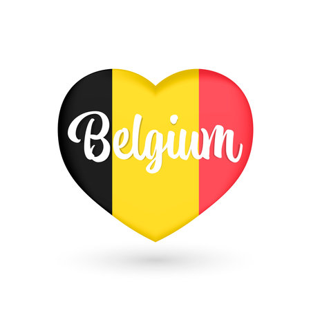 Belgium heart with belgium flag colors, vector illustrationのイラスト素材