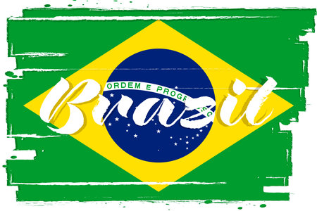 Brazil Independence day background. Vector illustration. Grunge style.のイラスト素材