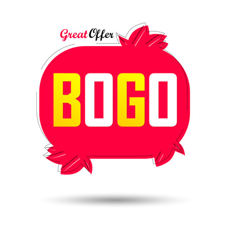 BOGO Sale, banner design template, discount tag, special offer, vector illustrationのイラスト素材