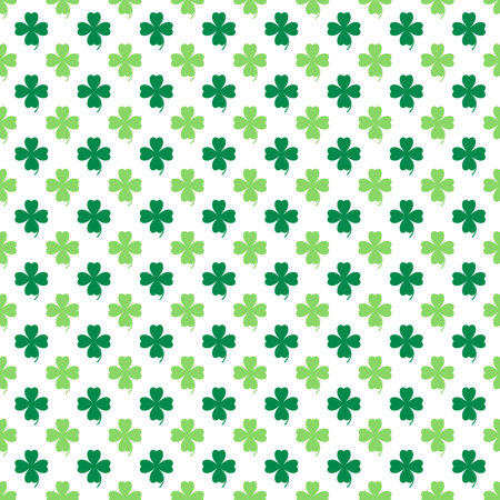 Seamless pattern with clover leaves. St. Patrick's Day background.のイラスト素材