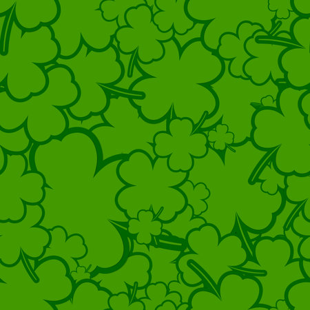 Seamless pattern with clover leaves. St. Patrick's Day background. Vector illustration.のイラスト素材