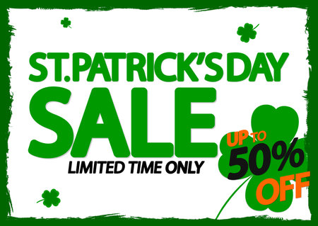 St. Patrick's Day sale banner, special offer, vector illustrationのイラスト素材
